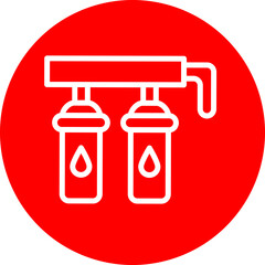 Water Filter Vector Line White Circle Red