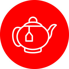 Kettle Vector Line White Circle Red