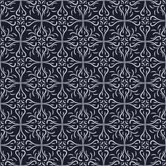 Seamless outline pattern in oriental style, arabesques.