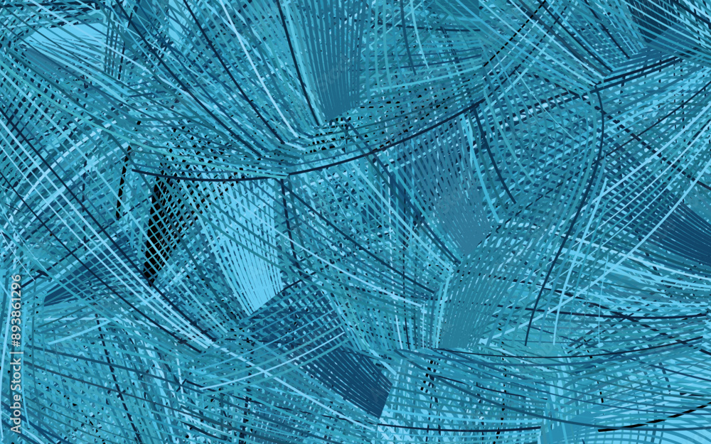 Poster light blue vector texture with abstract forms.