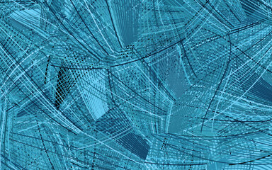 Light BLUE vector texture with abstract forms.