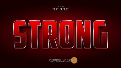 Strong editable text effect, 3D bold text style
