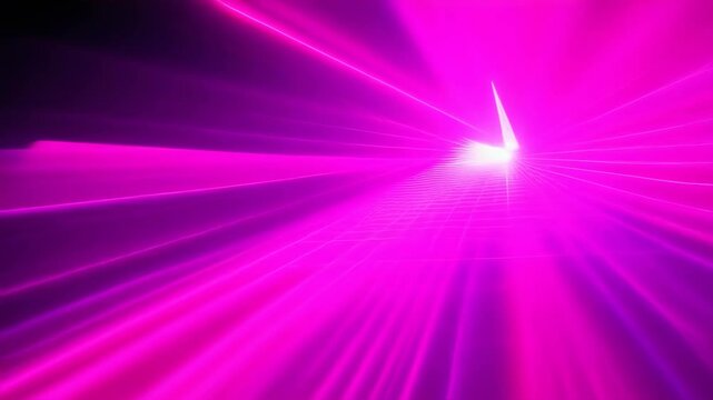 Bright pink and purple neon light streaks create dynamic abstract patterns. The vivid colors and energetic lines convey a futuristic, high-energy mood at night. Ideal for graphic design.