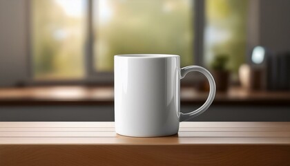 Clean coffee mug with customizable design space for promotional merchandise