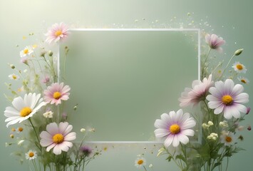 beautiful bright flowers with empty clean space for text