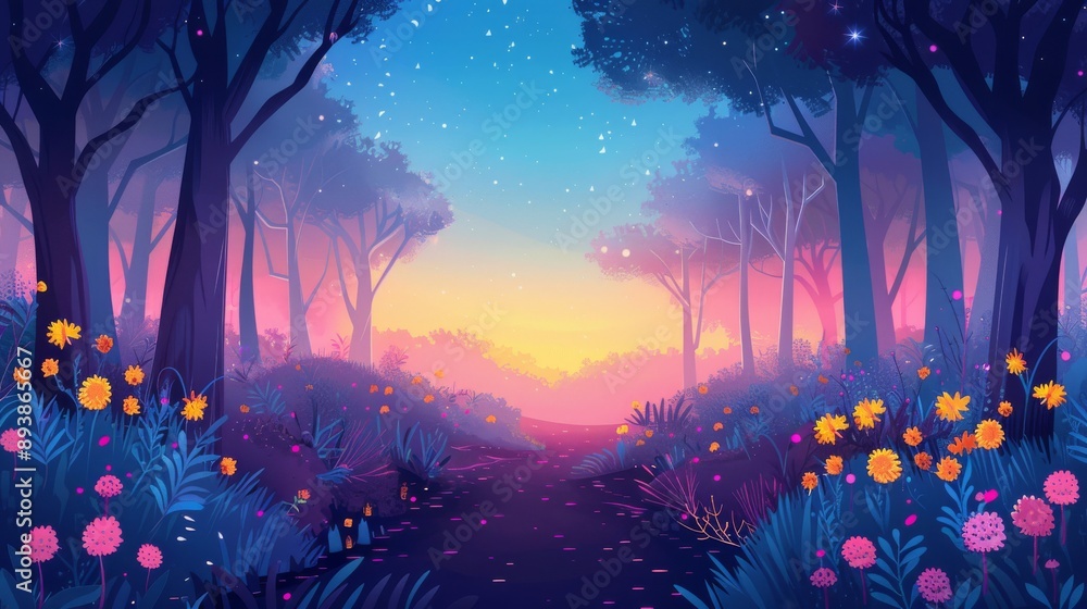 Poster A Path Through A Magical Forest