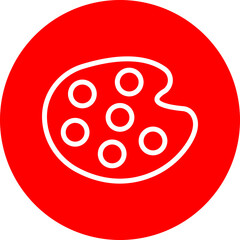 Palette Vector Line White Circle Red