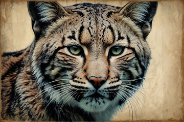 a  beautiful hand drawn pencil bobcat
