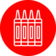 Crayon Vector Line White Circle Red