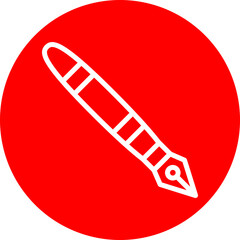 Ink Pen Vector Line White Circle Red