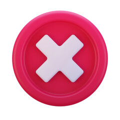 Obraz premium 3D Render Illustration Circle Cross sign icon