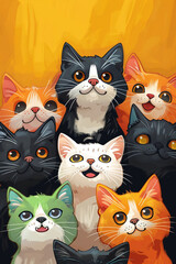 Cute cats background