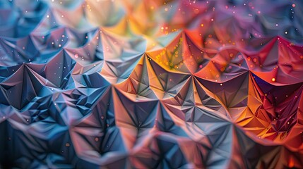 Interlocking star-shaped patterns in vibrant hues with paper texture