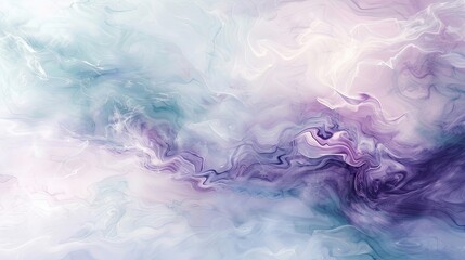 Fototapeta premium Soft-focus pastel swirls in lavender and seafoam serene watercolor background