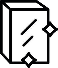 Simple line drawing of a clean mirror, emphasizing the sparkling clean surface