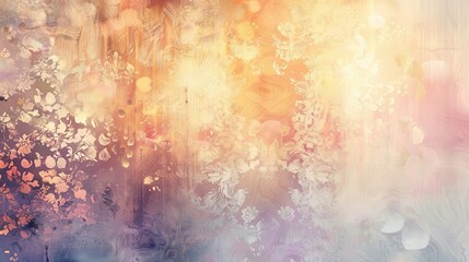 Fototapeta premium Stunning wallpaper with watercolor textures pastel hues and vintage lace patterns