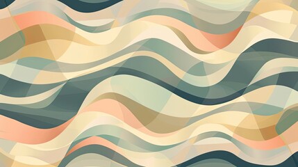 Dynamic retro background with wave patterns ceramic tiles and pastel gradients