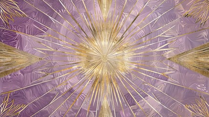 Starburst patterns with lavender and gold tones retro geometric background