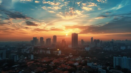Fototapeta premium Cityscape Sunrise.