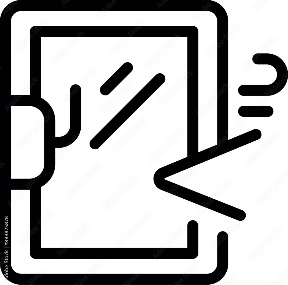 Poster smartphone screen being clicked by a cursor, with a folder icon visible, representing file access an