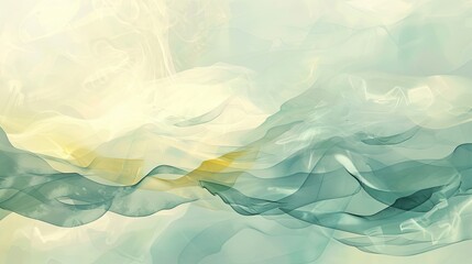 Obraz premium Abstract teal and yellow wallpaper with misty shapes and glowing highlights