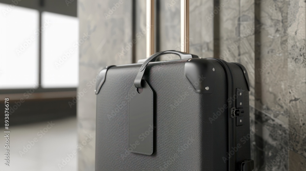 Poster showcase your travel accessory designs with this eye-catching mockup featuring an empty luggage tag 