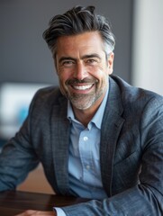 Successful business man sitting in an office.