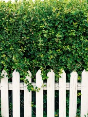 Fototapeta premium A fence covered with ivy, indicating a need for maintenance or landscaping services.