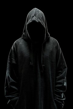 The silhouette of a hooded figure creates an air of mystery.