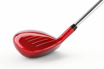 Close-up photo of a golf club isolated against a white background. Space for copy. Golf and leisure concept.