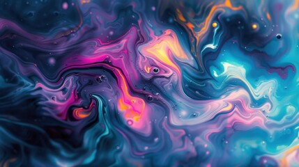 Psychedelic blend of vivid nebula hues