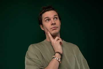 Man Contemplating With Hand on Chin