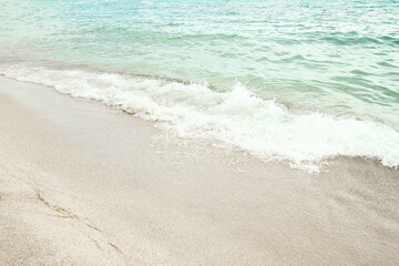 A Beautiful sea of Greece on the coast in travel background