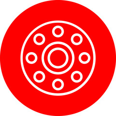 Bobbin Vector Line White Circle Red