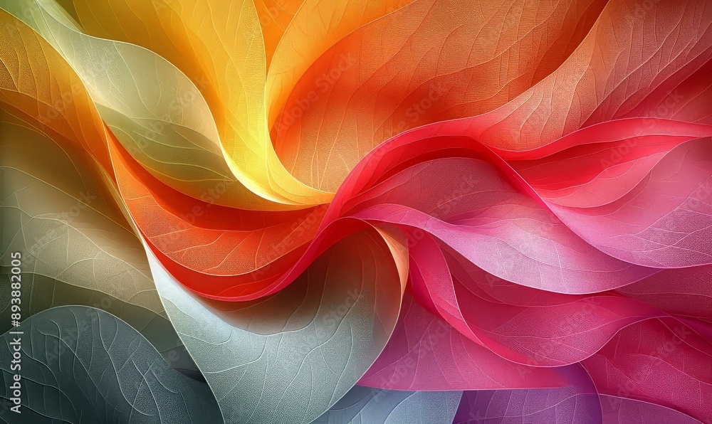 Poster a captivating sequence of brightly colored, abstract archways arranged in a visually striking gradie