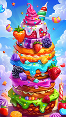 Cute Sweets Candies Cake