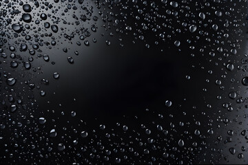 Fototapeta premium Water drops on black background with copy space for your text or image