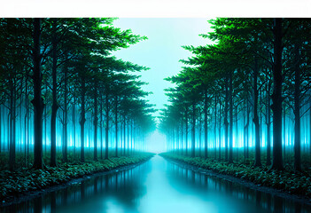 Abstract Forest with Glass Trees