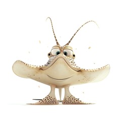 Obraz premium Stingray Chic Casual animal fashion cartoon isolated whitebackground 16:9