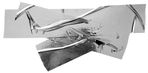 Adesivo colante com fundo transparente. Fita com rugas, amassada, dobrada com bolhas. Tape adesivo cinza