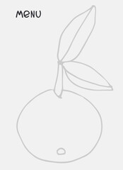 Summer Menu design template with place for your text. Hand-lettered title. Hand drawn border decoration with multicolored apples. Light blue background