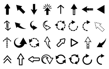 Black arrow vector icon pack