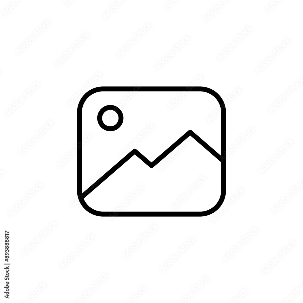 Poster gallery icon vector set, photo album icon, image picture symbol. thin line gallery photo outline ico