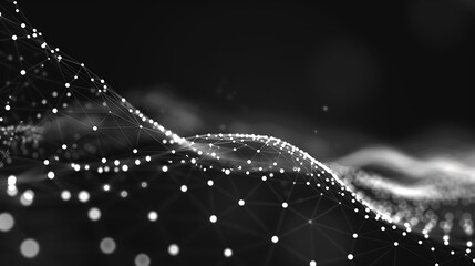 Abstract Digital Landscape with Glowing Points