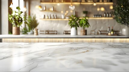 Elegant Marble Countertop in a Stylish Kitchen Setting