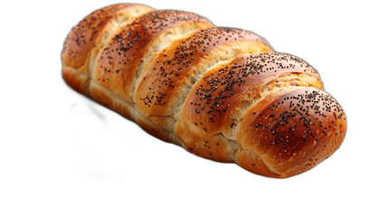 Bread and ears on napkin isolated on white,