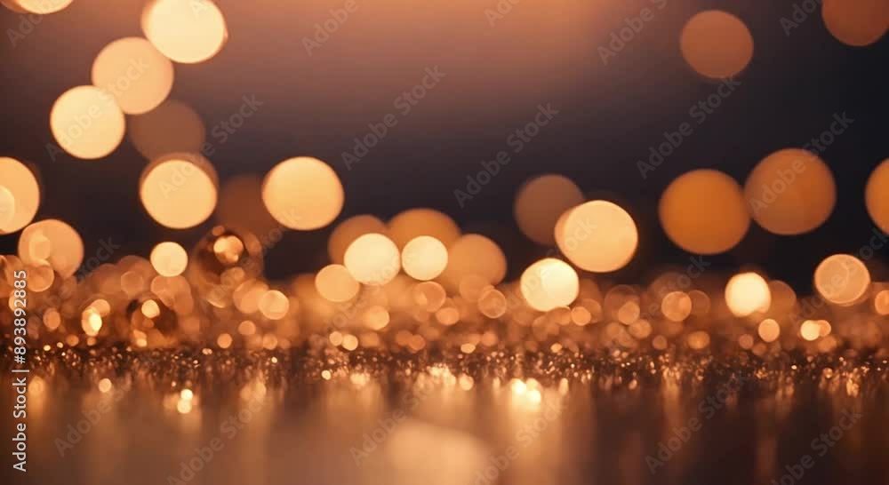 Poster create a romantic motion background with a soft bokeh effect. use warm tones like gold, amber, and b