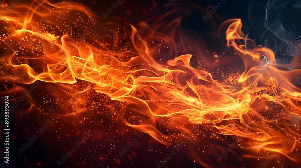 Poster dynamic flames: a captivating display of fire and light
