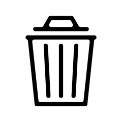 Icon of Trash bin, Simple Recycle outline vector sign, Trash can linear style pictogram. Delete symbol, logo illustration, Modern vector trash can symbol isolated on white background.