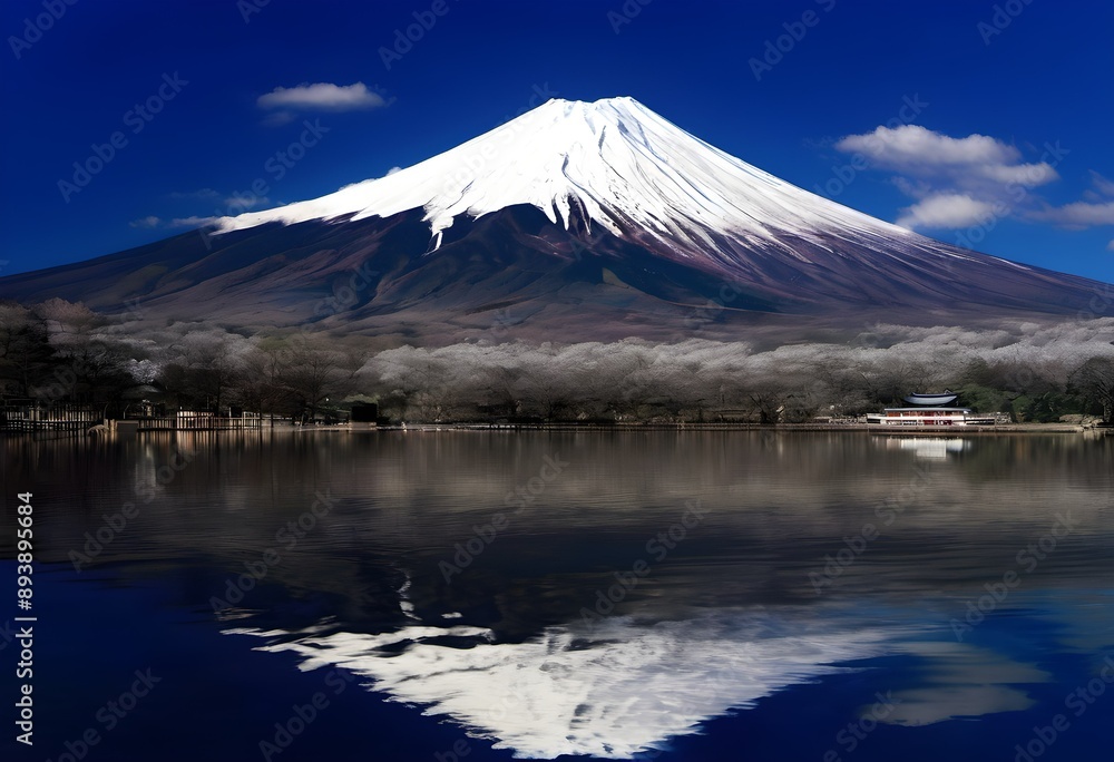 Poster A view of Mount Fuji in Japan